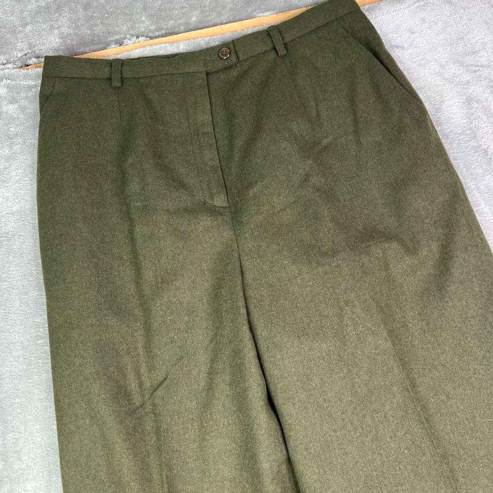 VTG Pendleton Trousers Womens 12 Tall Olive Green 100% Virgin Wool Made in USA